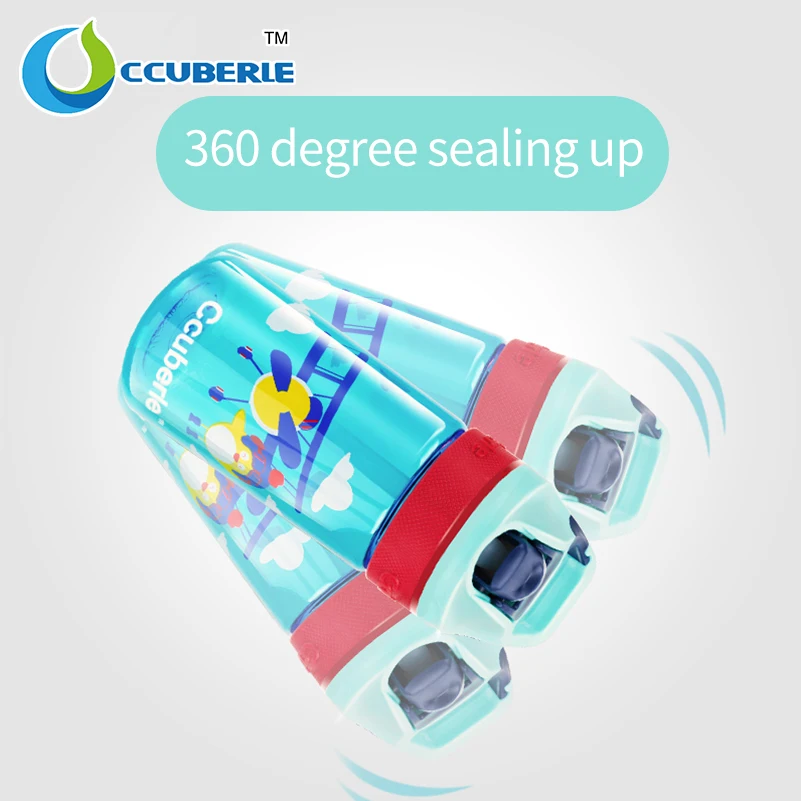CCUBERLE 450 мл детская мультяшная бутылка для воды BPA бесплатно с соломинкой портативная посуда для напитков герметичная Детская Спортивная бутылка для воды