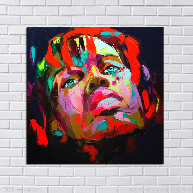 

Modern Abstract Oil Paintings Colorful Handpainted Wall Pictures Lady Figure Portrait Oil Paintings Free Shipping Art On Canvas