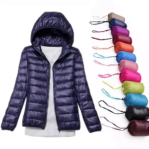 Зимняя женская куртка на утином пуху, женские сверхлегкие пуховики с капюшоном, теплое пальто с длинным рукавом, тонкая парка, Женская портативная Осенняя верхняя одежда