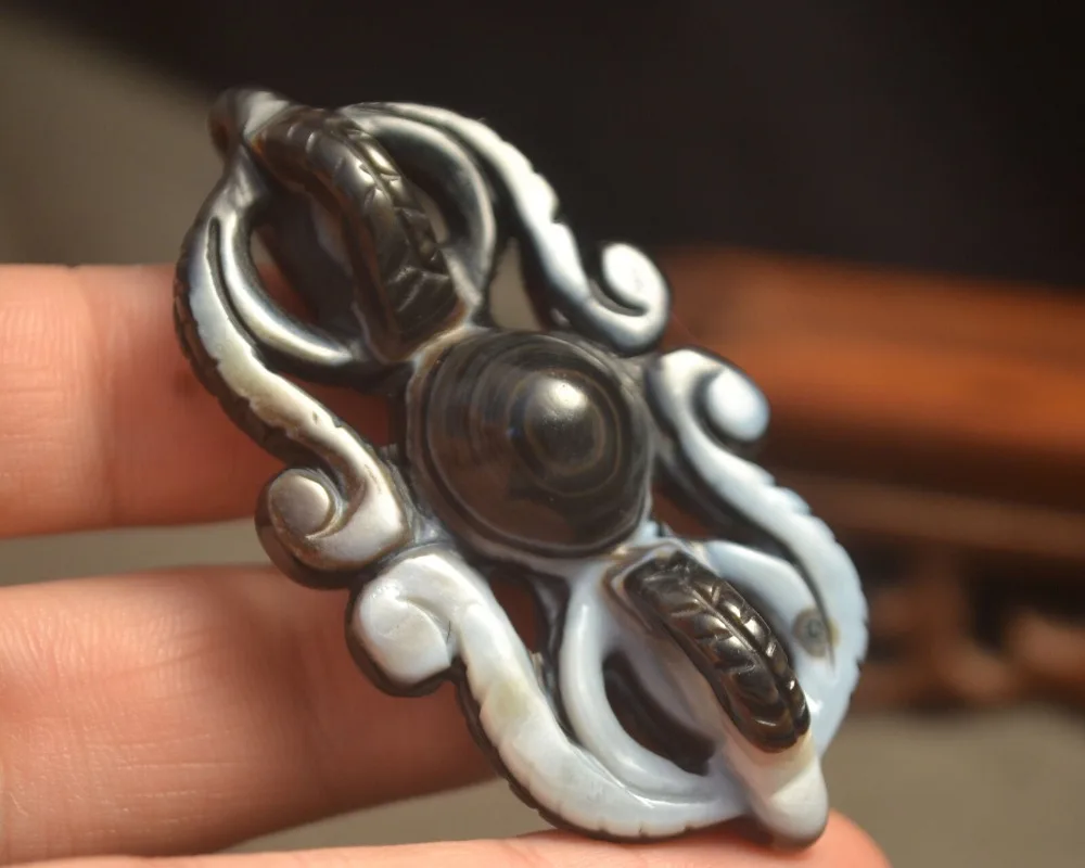 Тибетский оникс Magic Power тотемный Небесный Глаз талисман резьба LLZBD сокровище |