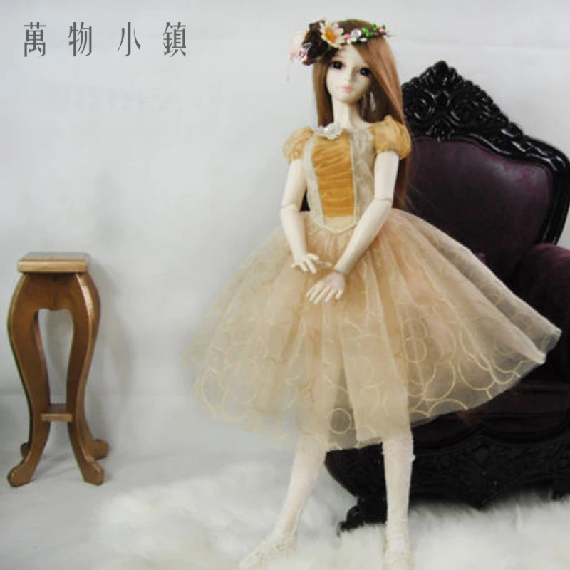 Accept custom New Sweet Golden Lace Princess Dress/Skirt/Outfit 1/3 1/4 Big girl SD MSD BJD Doll Clothes | Игрушки и хобби