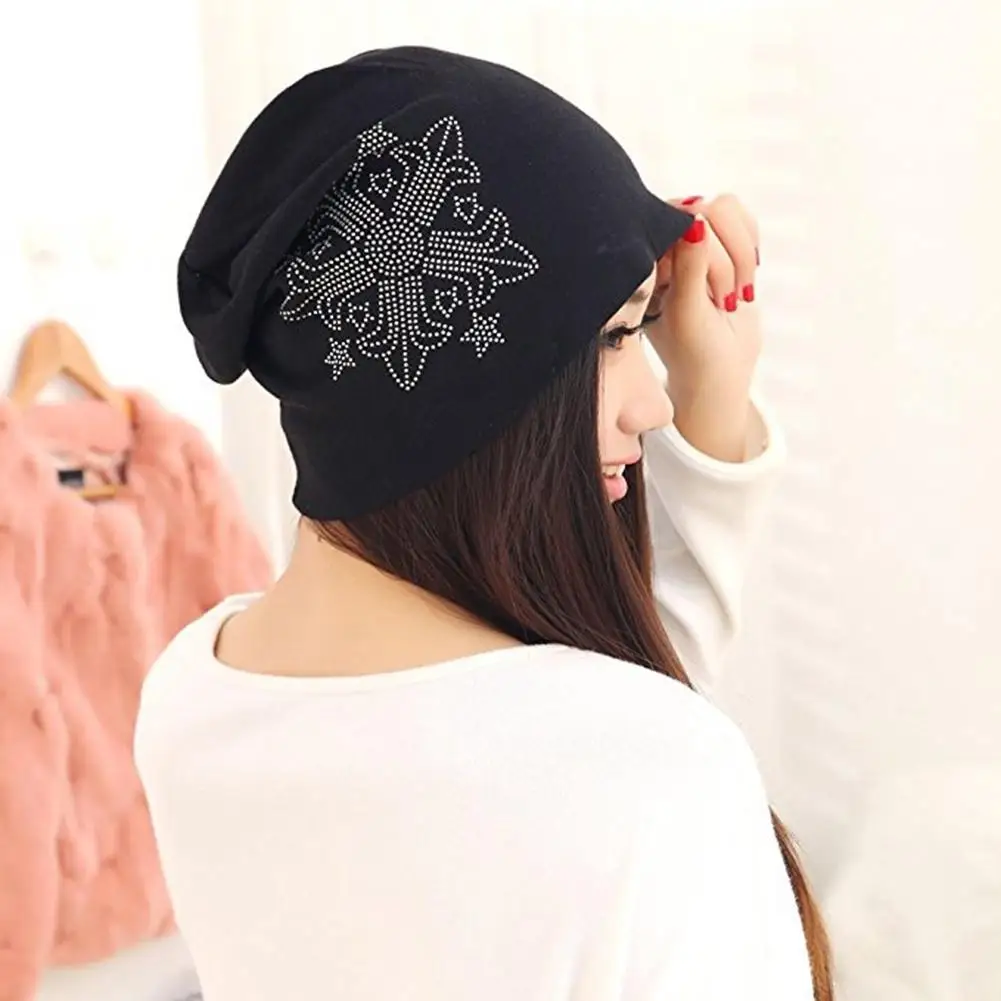 У зима осень Skullies мягкого трикотажа Сутулиться Beanie Кепки с горный хрусталь