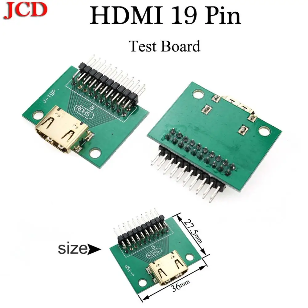 HDMI 19 Pin JCD женский мужской печатной платы HDMI Тип C D стандартный штекер с печатной платой 19 P HDMI разъем HDMI 19 Pin HDMI тестовая плата - Цвет: HDMI 19 Pin