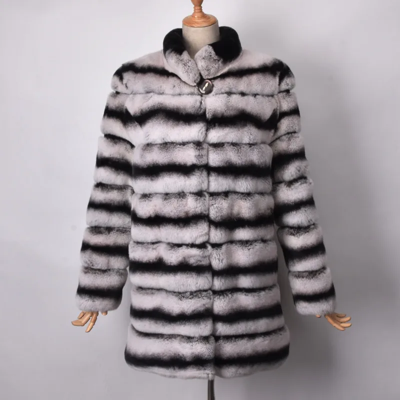 Пальто из натурального меха Для женщин натуральная Шуба кролика рекс Одежда