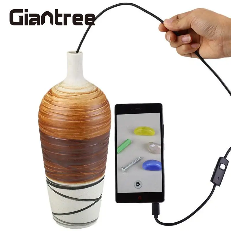 Lensgiantree Micro USB эндоскоп Водонепроницаемый Бороскоп 6 LED видео камера