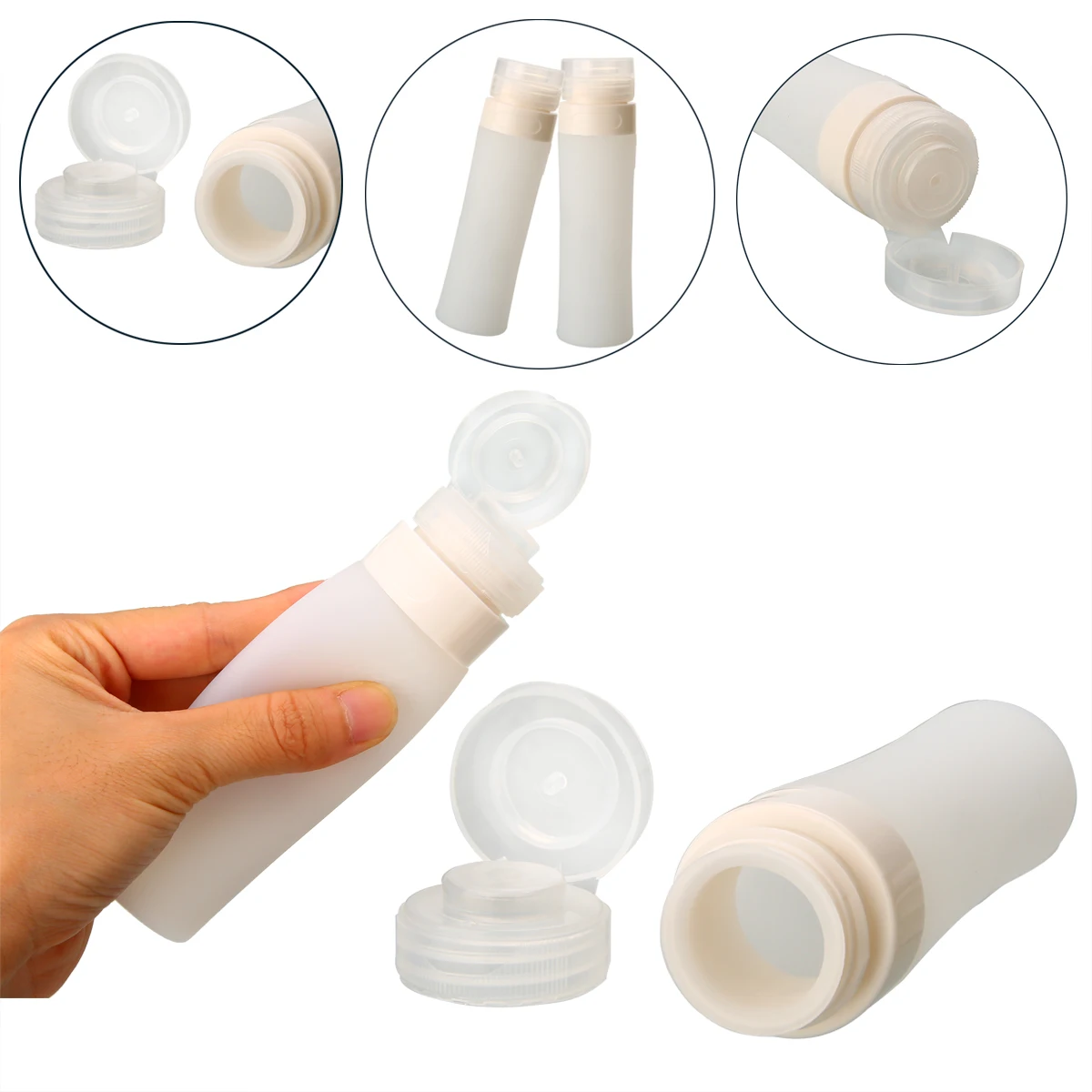 

80ml Portable Silicone Reusable Squeezable Travel Bottle Lotion Shampoo Mini Empty Travel Container For Travel Bath Tools