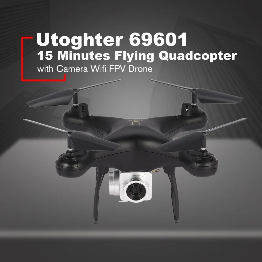 Utoghter 69601 Дрон с камерой 15 минут Летающий Безголовый режим WiFi FPV H/L скорость удержания высоты одноклавишный обратный Квадрокоптер