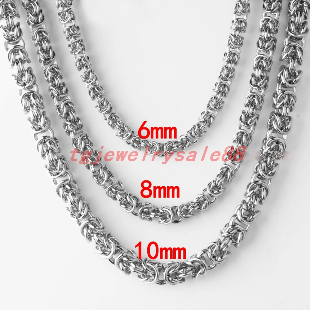 Уникальный браслет цепочка из нержавеющей стали с Византийской коробкой шириной