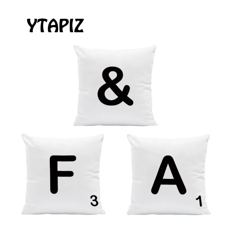 2019 хит продаж персонализированный цветочный чехол для подушки &quotПисьмо&quot черно
