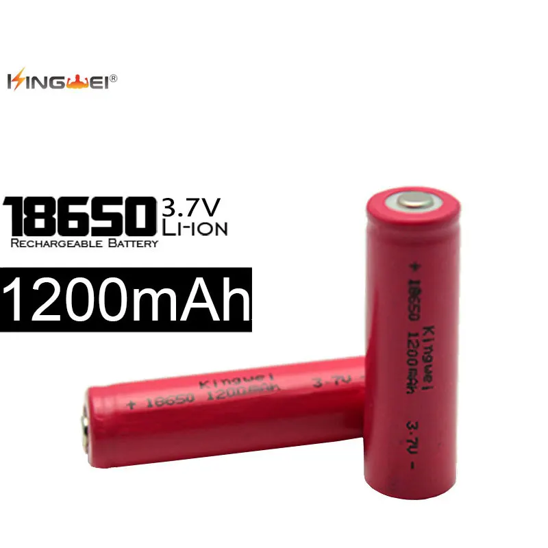 Высококачественные аккумуляторы KingWei 2X18650 1200 мАч 3.7 перезаряжаемые литий-ионные