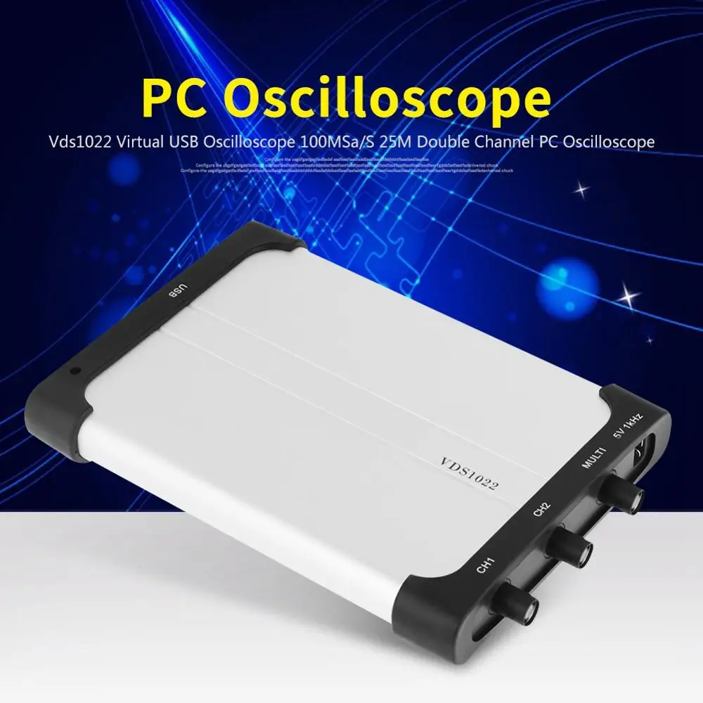 ANENG VDS1022 Virtual USB Oscilloscope 100MSa/S 25M Double Channel PC | Инструменты