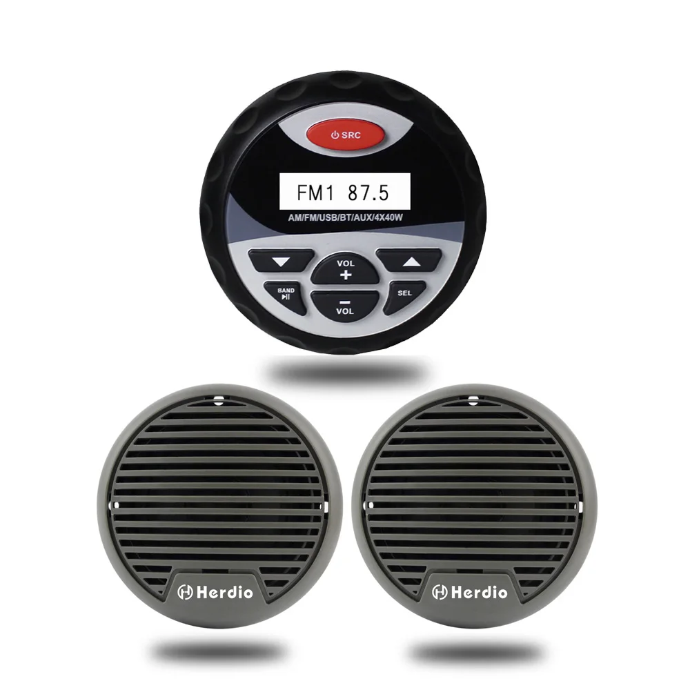 Морской Стерео Bluetooth аудио водонепроницаемый радиоприемник для лодки USB MP3 AM/FM ATV