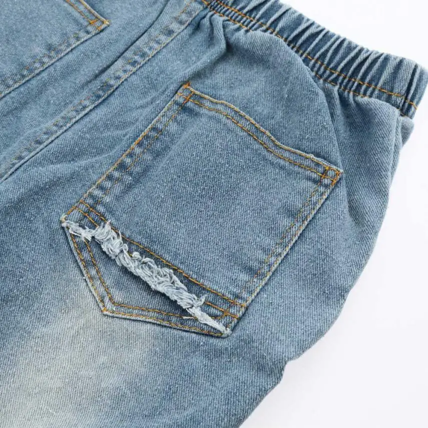 Детская одежда джинсовые брюки на молнии Узкие детские штаны для мальчиков