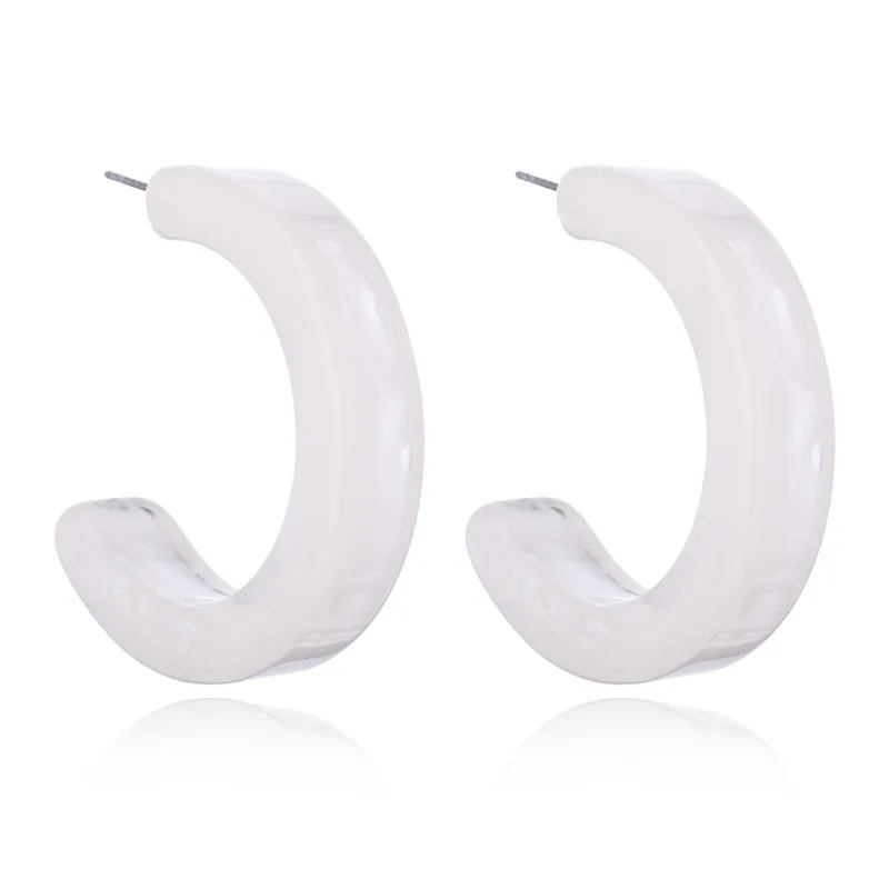 Personalized Korean Fashion Earrings C-shape Creative Design High Quality Acetic Acid Stud For Women Young Girl Earring | Украшения и