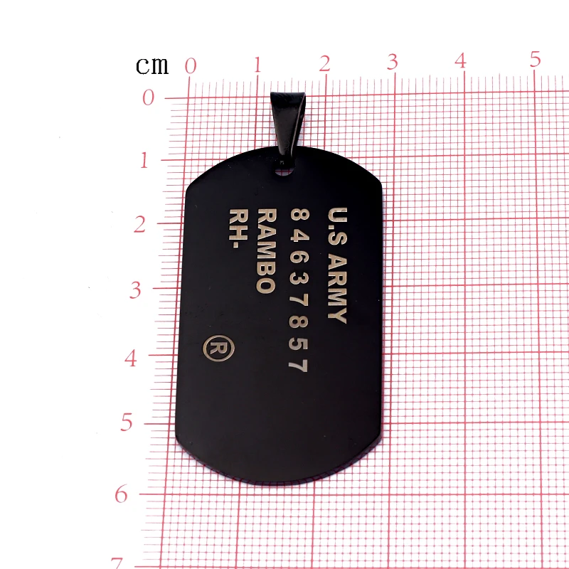 1 шт. черная армейская метка из нержавеющей стали мужская и женская подвеска панк