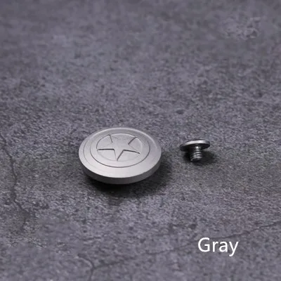 Gray EDC Капитан Америка, титановый сплав, фонарик с зажимом для задней части, складной нож, стальной зажим для задней части, декоративная пряжка, кнопка «сделай сам» - Цвет: Gray