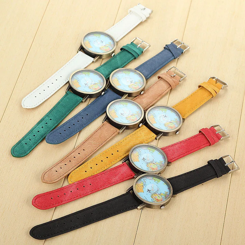 Новая глобальная путешествия на самолете карта женское платье часы reloj mujer