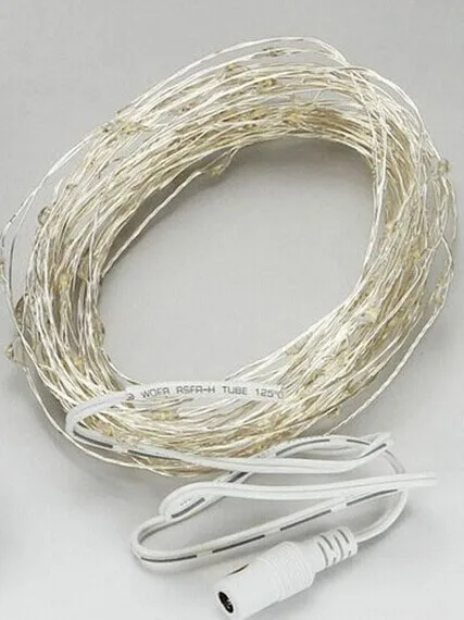 DC 12V 10m 100 LED string silver Wire fairy Light + 12v 1A Power supply for Holiday party/Christmas/Wedding decoration kits | Лампы и
