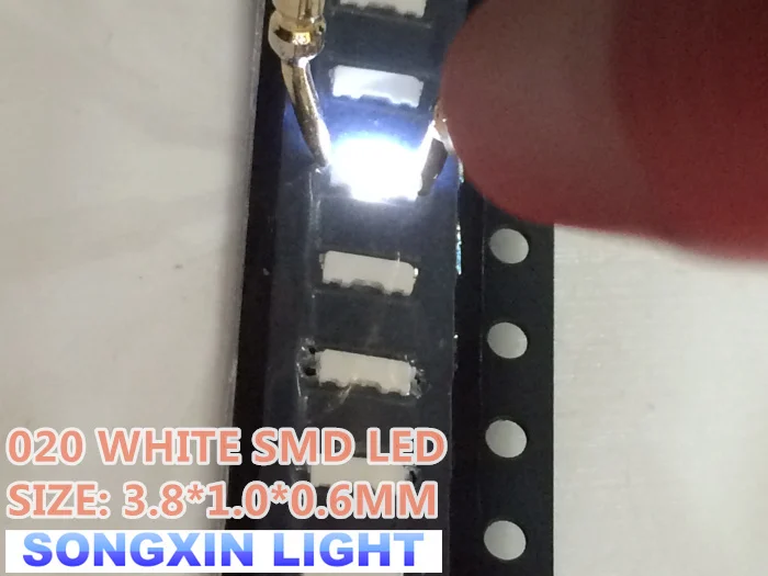 500 шт. 020 белый 3806 3810 вид сбоку SMD/SMT CW 3 8*1 0*0 6 мм 6000-9000K светильник светодиод лампы