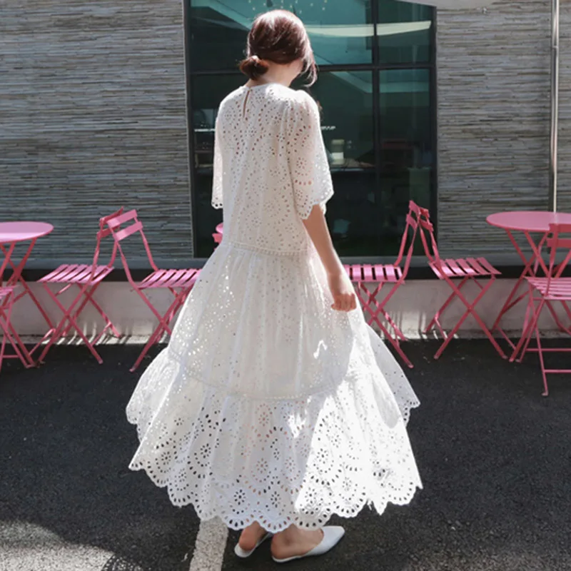 Выдалбливают платье Лето оверсайз большой подол элегантное пляжное женское с