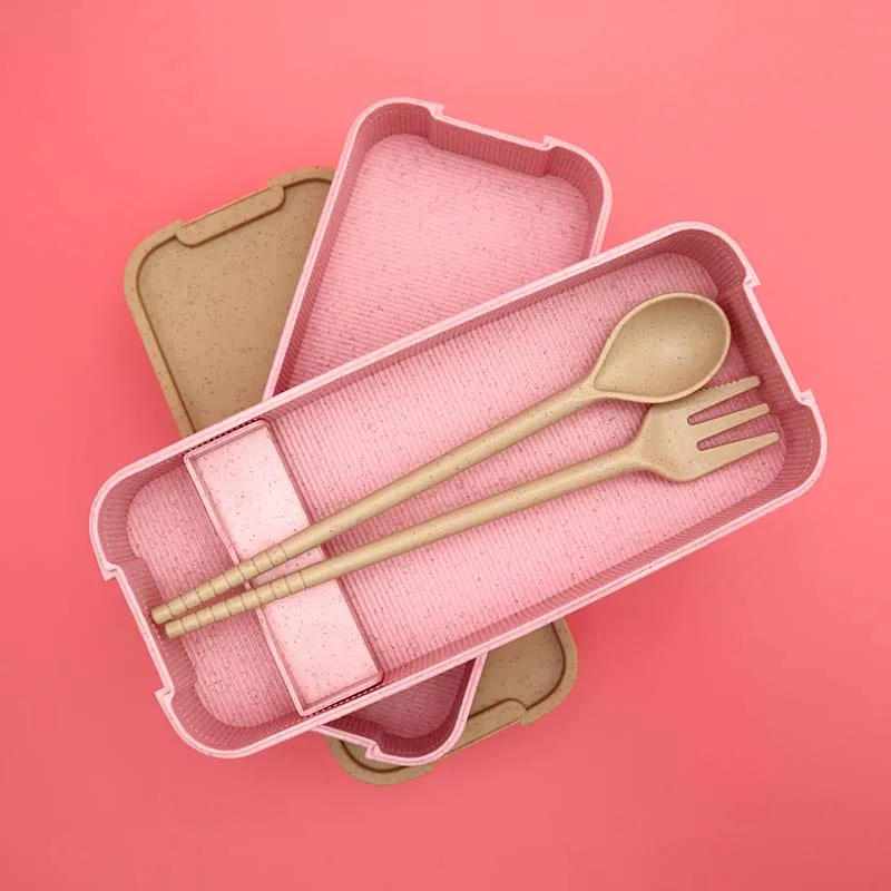 Портативный контейнер для хранения продуктов 900 мл 3 слоя экологически чистый с
