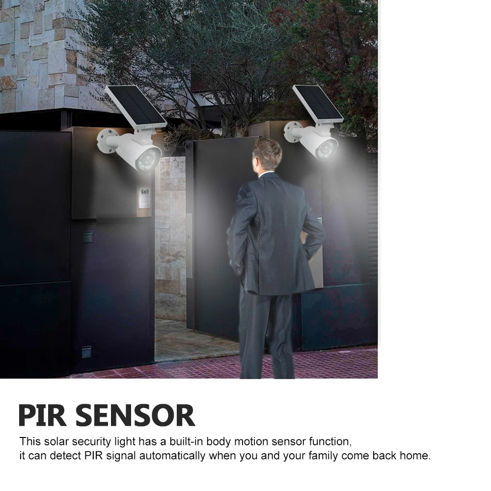 

OWSOO Solar Lights Fake Camera Outdoor LED Solar Security Light with Motion Sensor IP66 Waterproof Adjustable Solar Motion Light