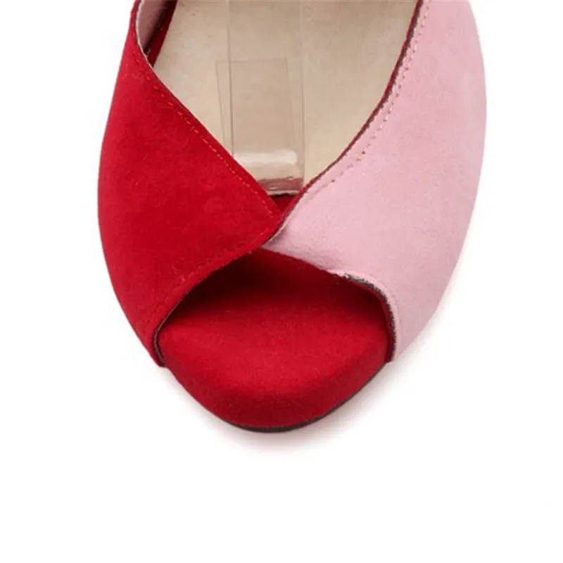 Женские босоножки на высоком каблуке ENMAYLA летние сандалии гладиаторы из флока