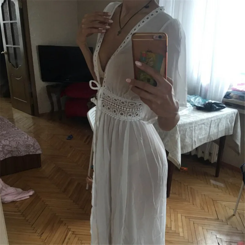 3XL размера плюс Парео Пляжная накидка с вышивкой 2019 бикини купальник накидки