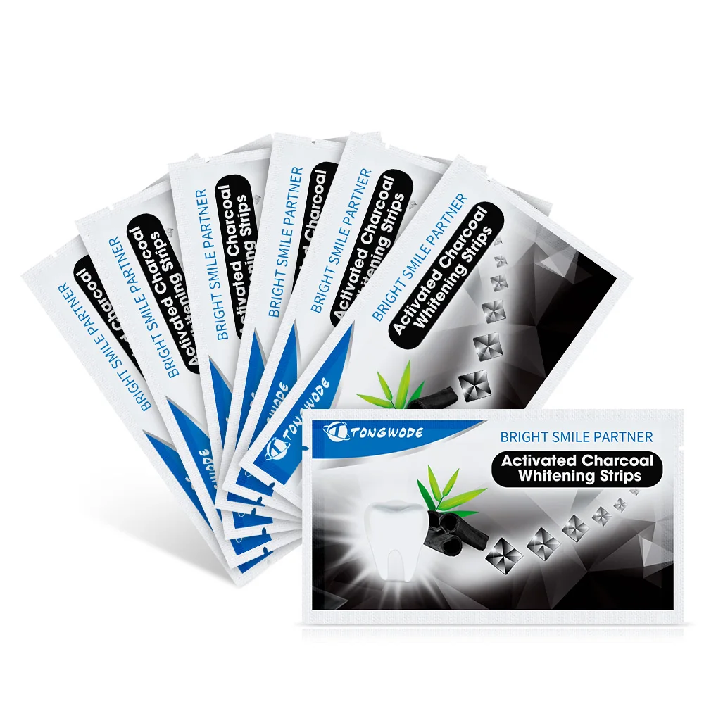 

Afforable Teeth Whitening Equipment 7 Pairs Coconut Activated Charcoal Tooth Whitening Strip Easy Use Sticker For Dental Care