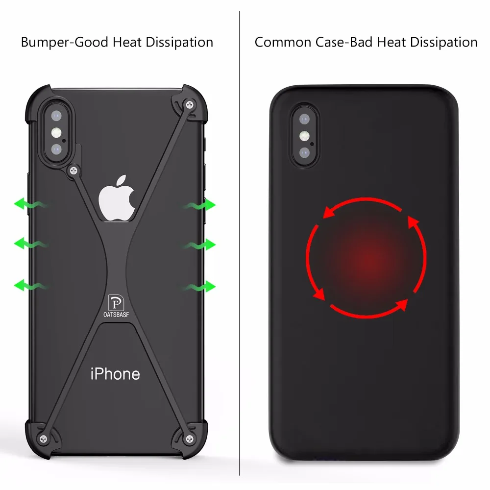 Чехол OATSBASF X для iPhone индивидуальная оболочка 7 8 plus роскошный металлический чехол