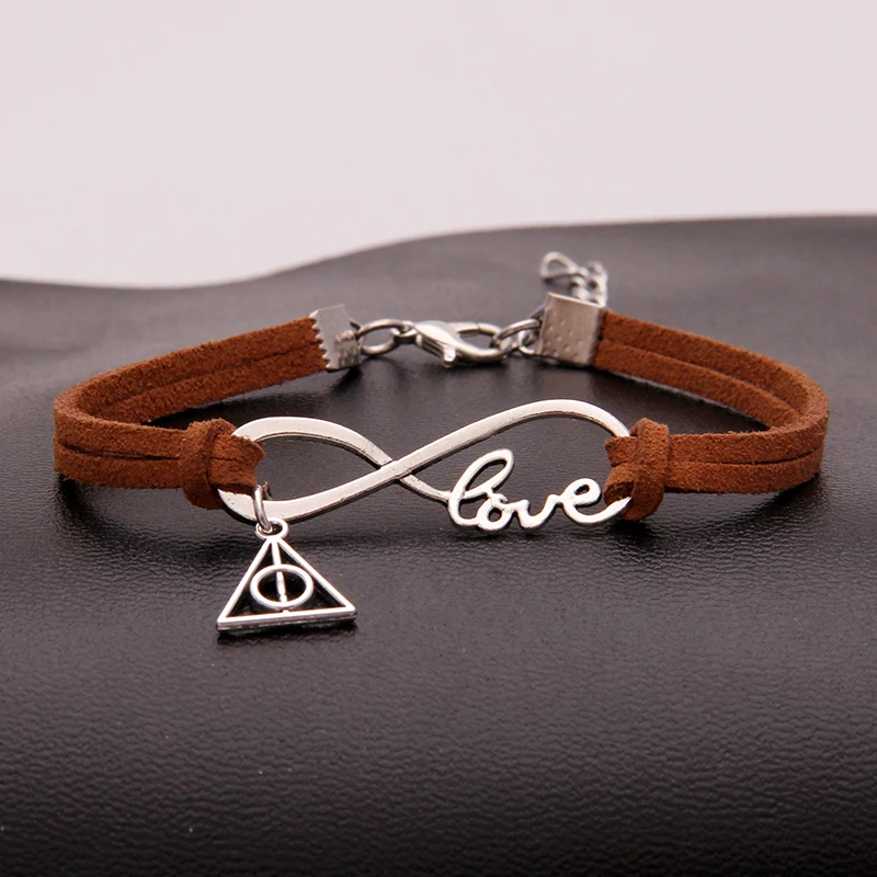 Браслет NCRHGL Infinity Love треугольная подвеска браслеты из искусственной кожи