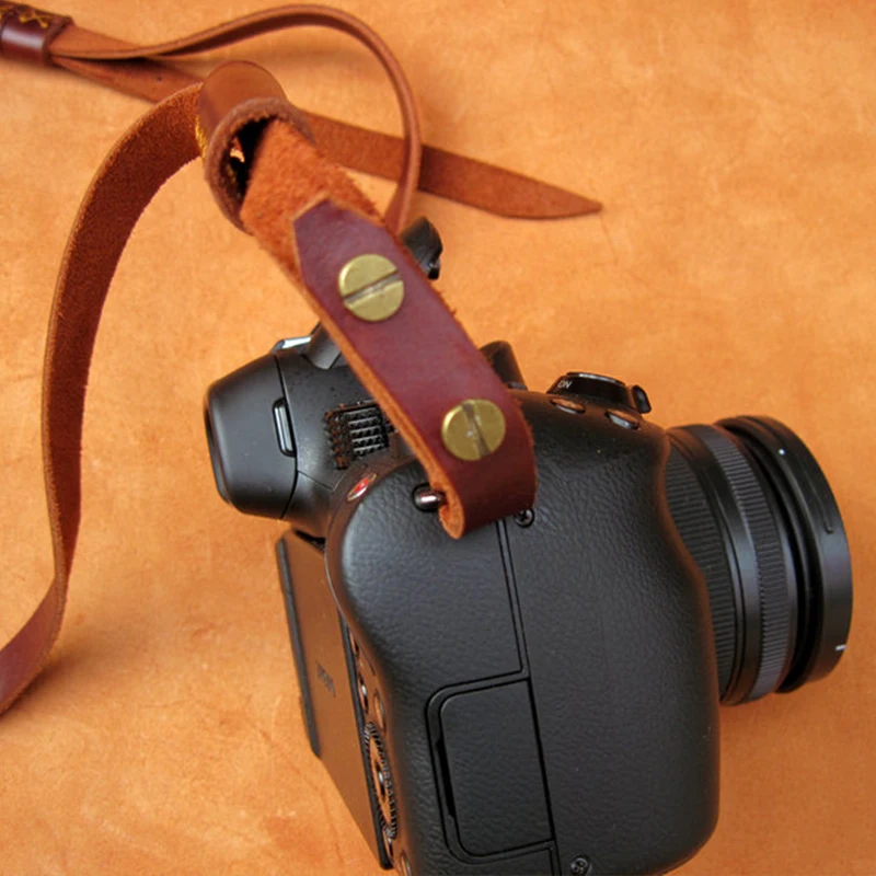 Manual Camera Neck Strap Adjustable Head Layer Cowhide Vintage DSLR Durable Leather Accessories | Электроника
