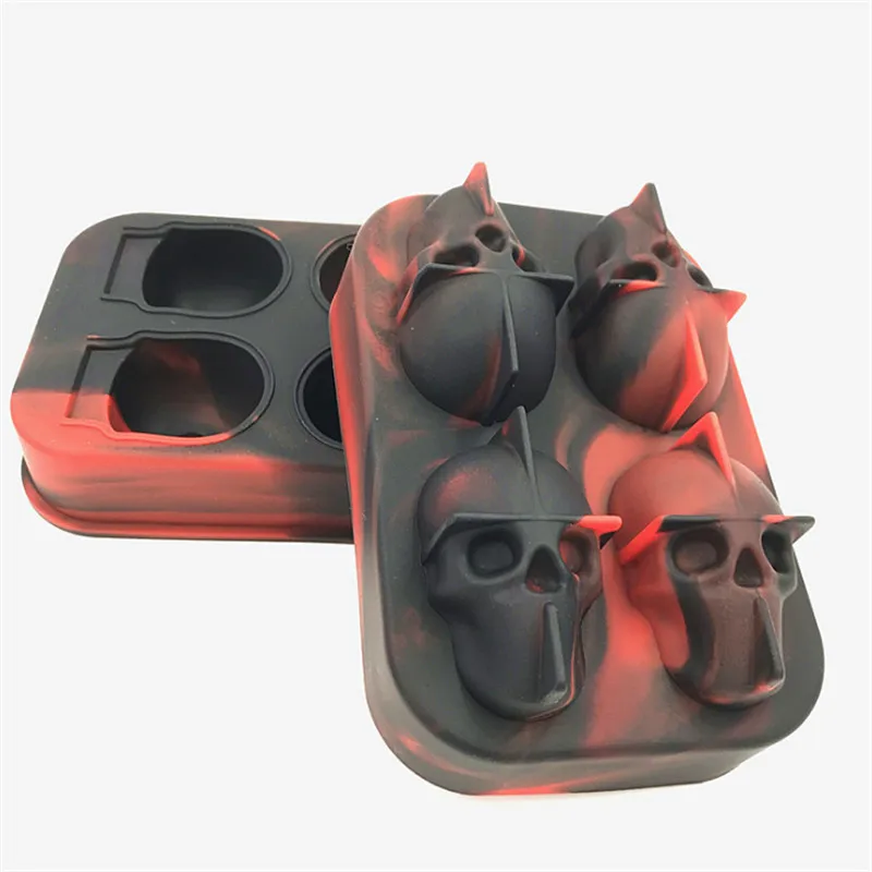 Силиконовая форма черепа 3D кубика льда прохладное Вино Виски коктейльный лоток