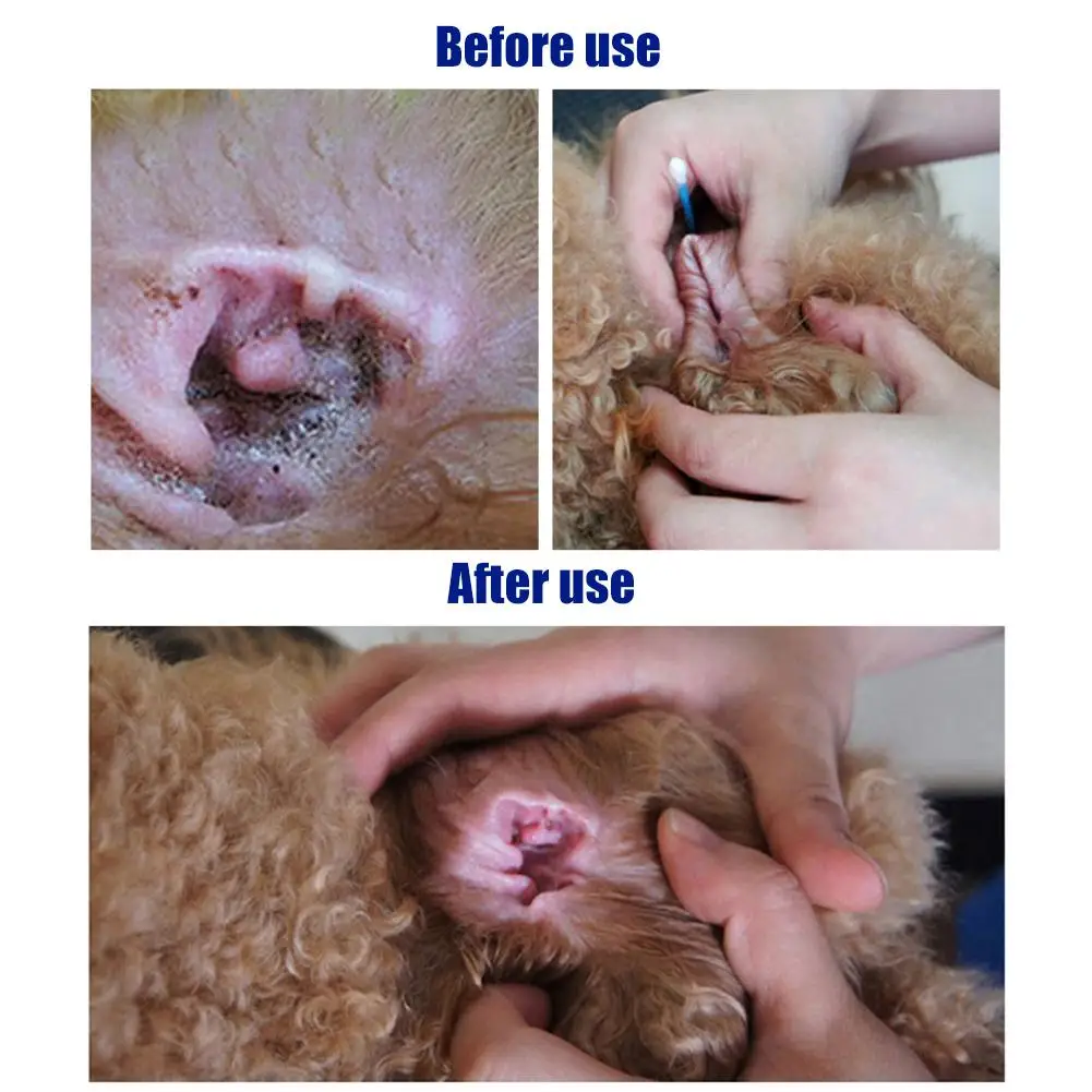 60 мл жидкость для чистки ушей домашних животных кошачья собака Аурикулярные