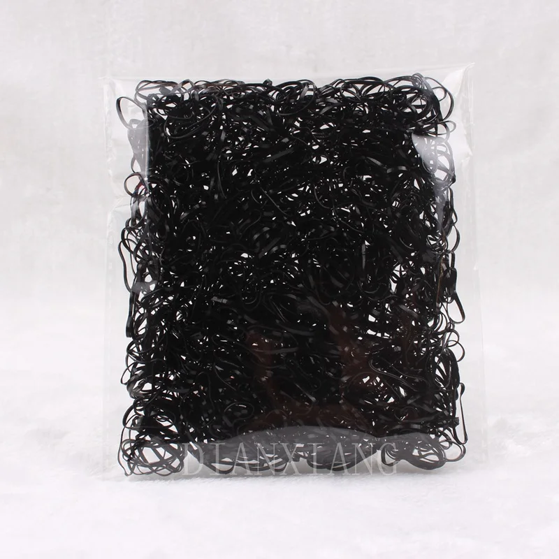 black DIANXIANG маленькая Конфета разных цветов резиновые ленты эластичные волосы резинки аксессуары для девочек Дети 1000 шт/партия - Цвет: black