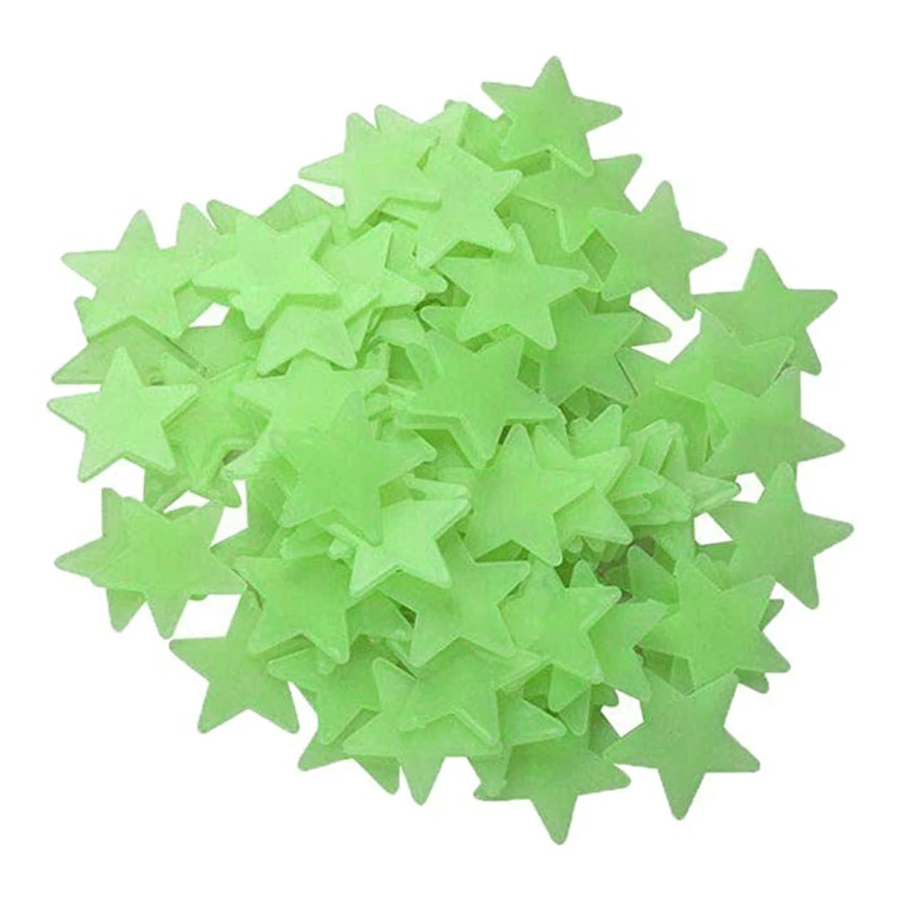 100Pcs 3cm Star Luminous Fluorescent Wall Stickers Home Kid Room Decoration | Дом и сад