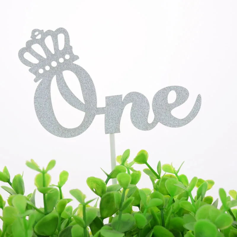 10 шт. Корона торта топперы Флаги дети день рождения один год капкейк Топпер для