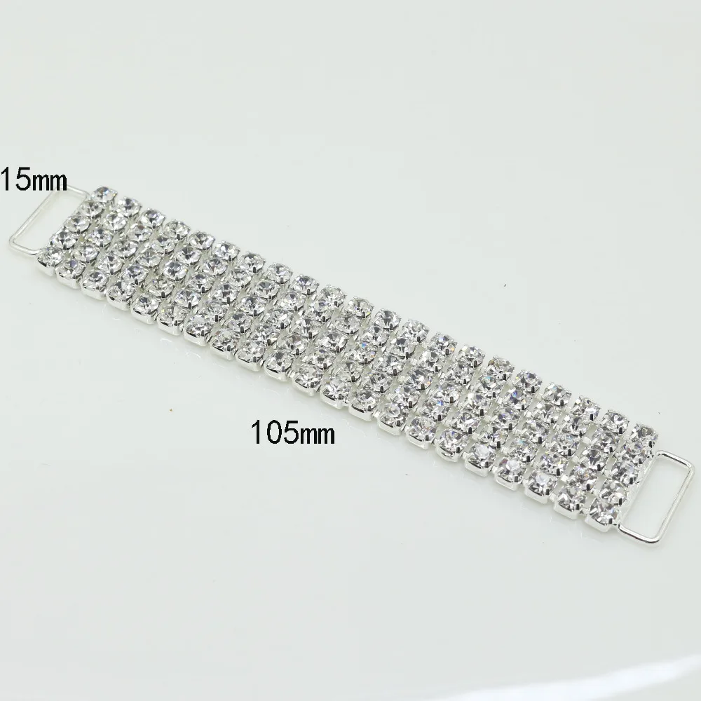 Новинка 6 шт. 5 рядов 105 мм разразумная металлическая пряжка цепочка со стразами |
