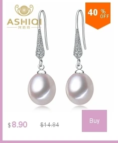 ASHIQI 925 пробы серебряные висячие серьги с кисточкой, длинные серьги с натуральным пресноводным жемчугом, ювелирные изделия