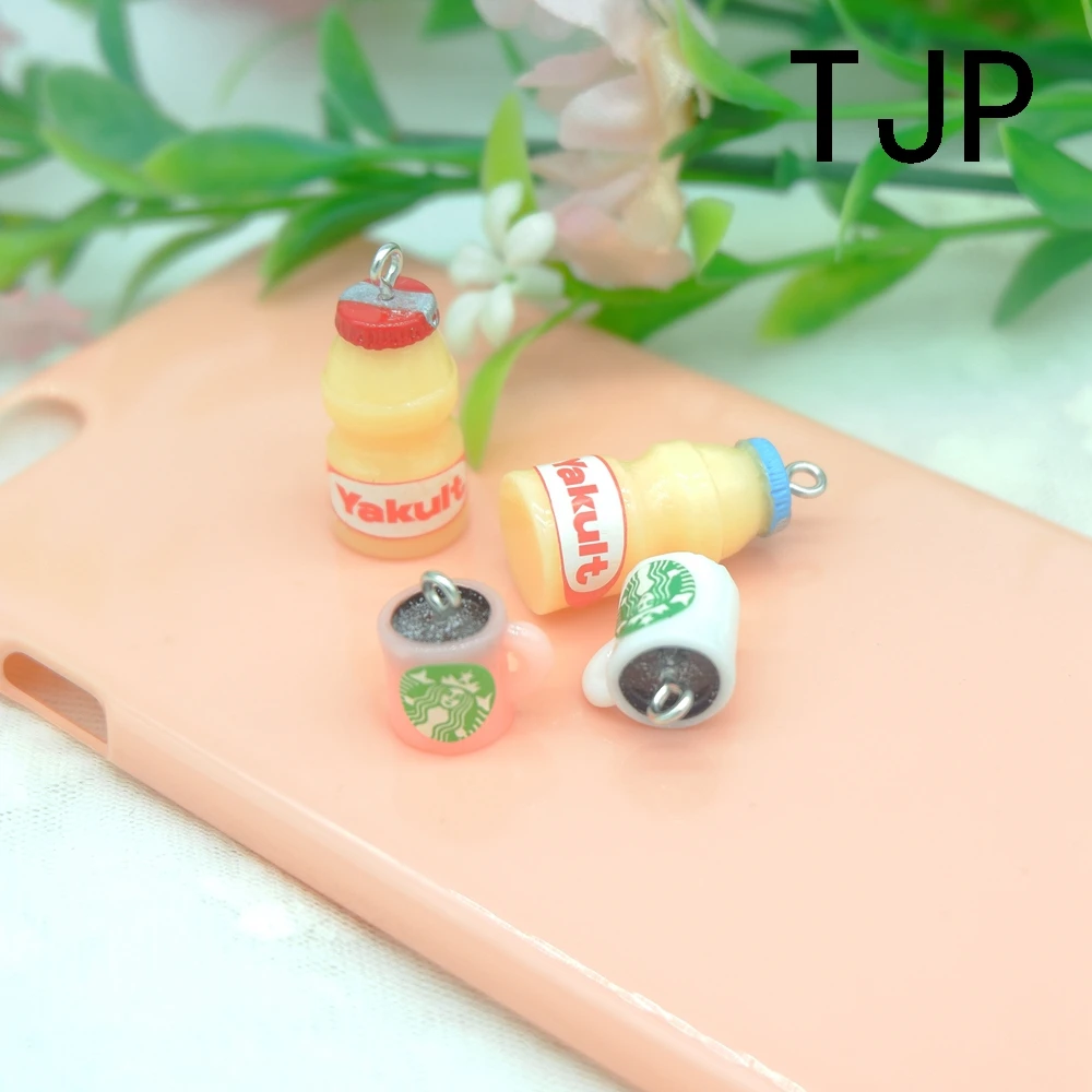 Кавайные кофейные Подвески Yakult для украшения своими руками, браслеты, ожерелье, серьги, цепочка для ключей, изготовление ювелирных изделий