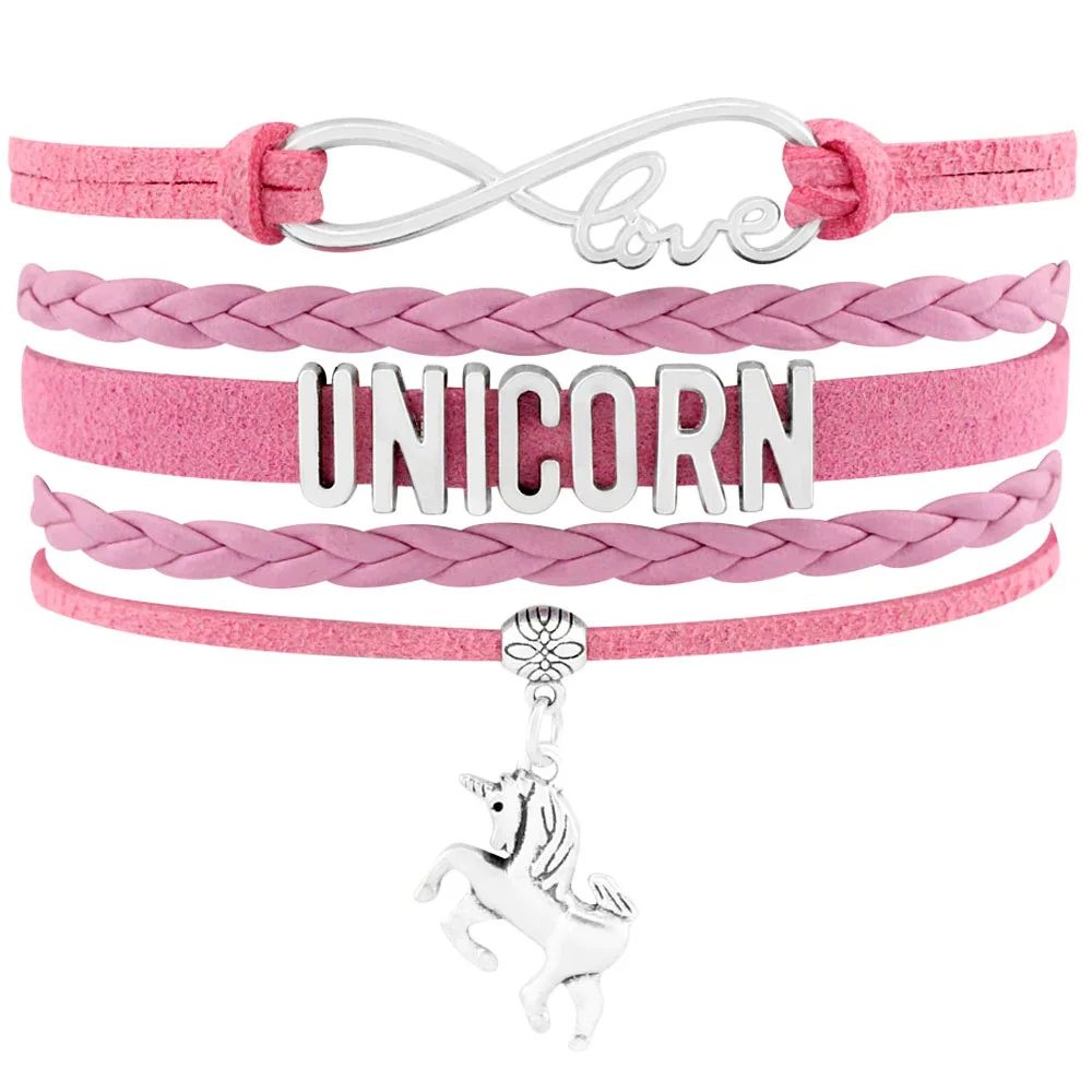 Браслеты и браслеты Infinity Love UNICORN с шармом мамы единорога из кожи на Рождество ювелирных изделий День рождения подарок.