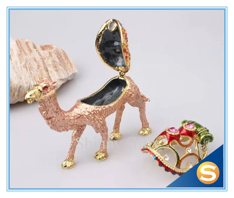 

100% Pewter Enamel Camel Trinket Box Jewelry Box
