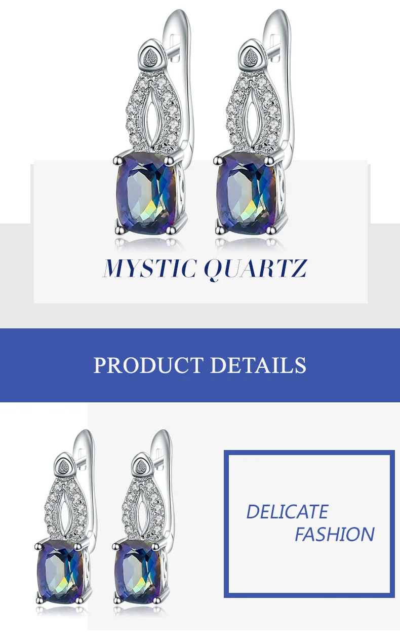 Gem's Ballet Ring 3.78ct натуральный Мистический Кварц-Blueish натуральная 925 пробы Серебряная огранка прямоугольное кольцо с камнями женский подарок