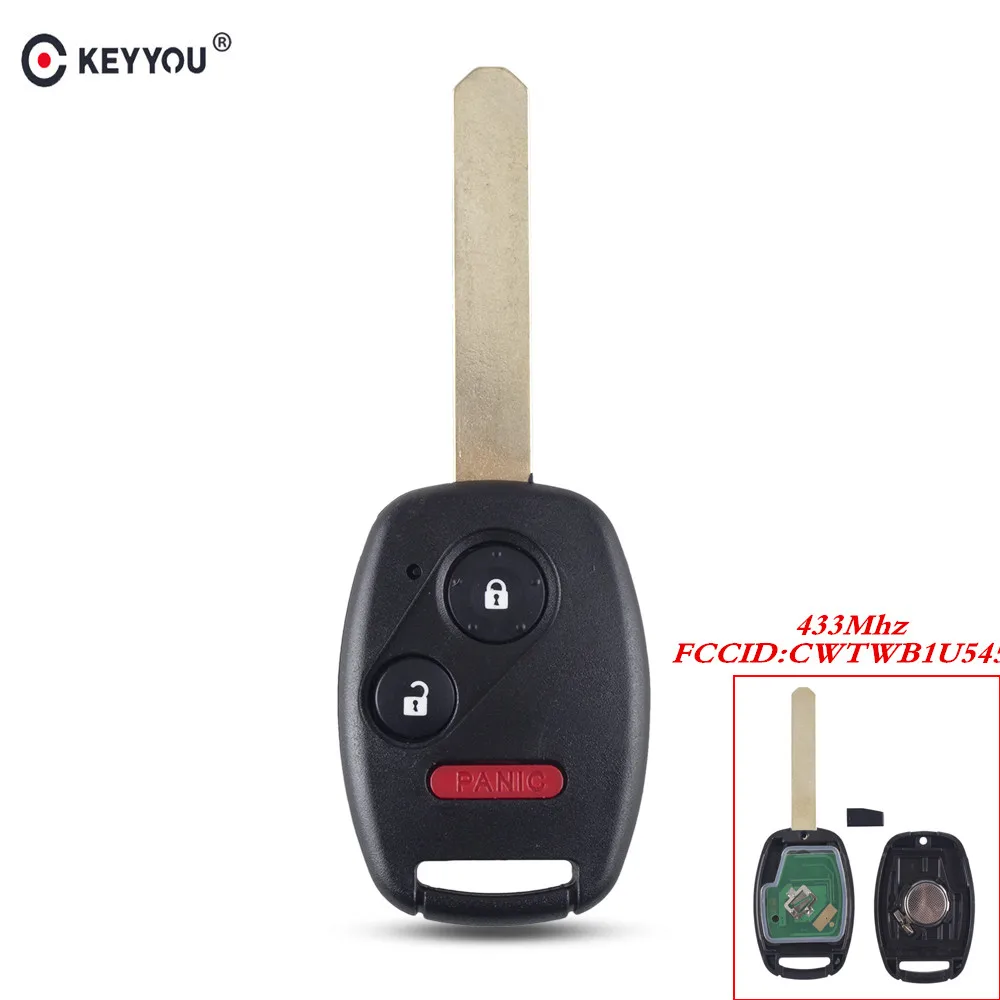 KEYYOU для Honda Pilot 2005 2006 2007 2008 CWTWBIU545 ID46 бриллиантовая карта 433 МГц 3 + 1 кнопки|Ключ от