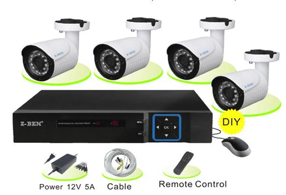 

10.1 Inch Monitor 4CH Water-Proof Camera DVR Kit 720/960/1080p Optional