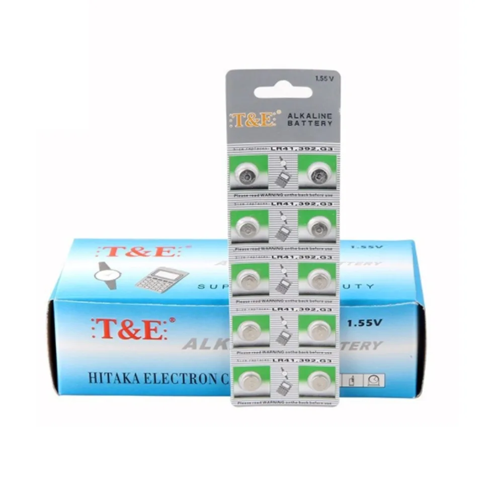 Кнопочные батарейки LR41 AG3 100 1 55 LR736 392 SR41SW 10 карт/384 шт.|Часовые батарейки| |