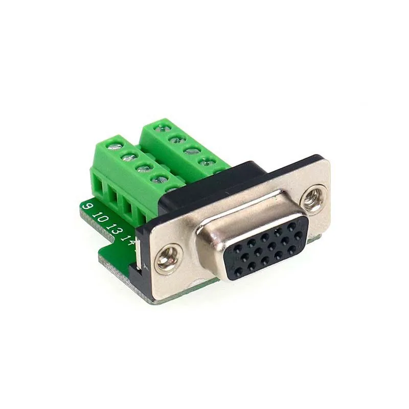 Позолоченный Разъем DB15 для пайки из чистой меди без VGA 3 ряда 15 контактов