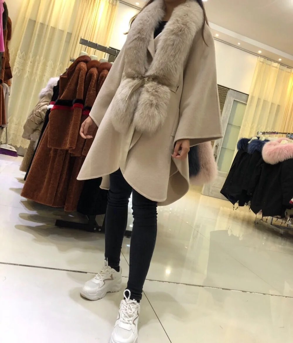 OFTBUY 2019 зимняя куртка Женское пальто из натурального меха лисы меховой воротник