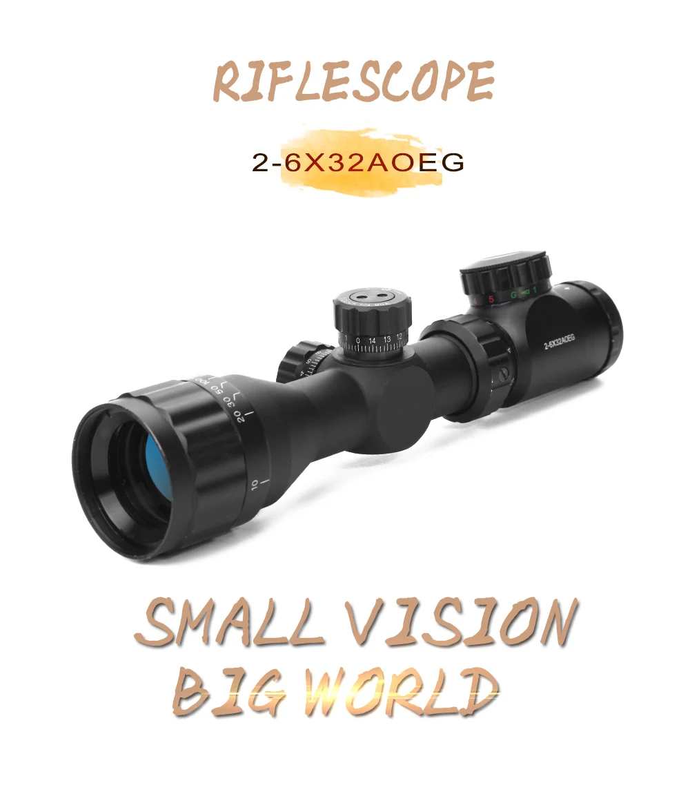 2-6X32AOEG тройной охотничий прицел красный зеленый Mil-Dot с подсветкой Crosshair оптика рефлекторные оптические прицелы для наружной охоты