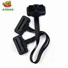 Кабель ODB OBD2 16 контактов 1 штекер на 16 контактов 2 гнезда OBD II разъем OBD2 1-2 Диагностика расширения кабель Бесплатная доставка